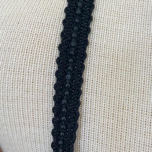 VTG Diane Von Furstenberg Dress Size 6 Black beaded Spaghetti Strap Asymmetrical - Picture 2 of 7